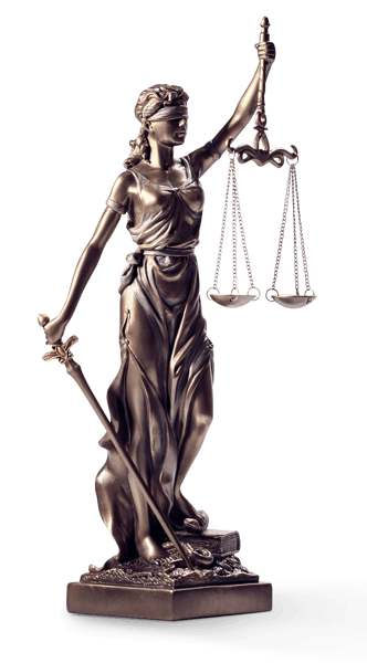 Lady Justice statue holding the scales of justice