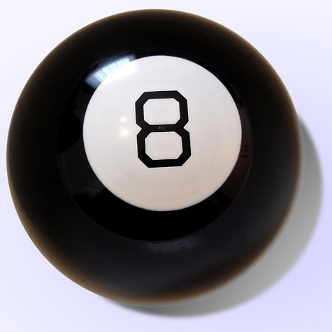 A classic black magic 8-ball toy