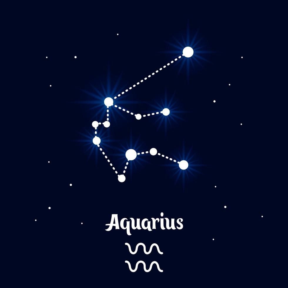 Aquarius zodiac constellation illustration