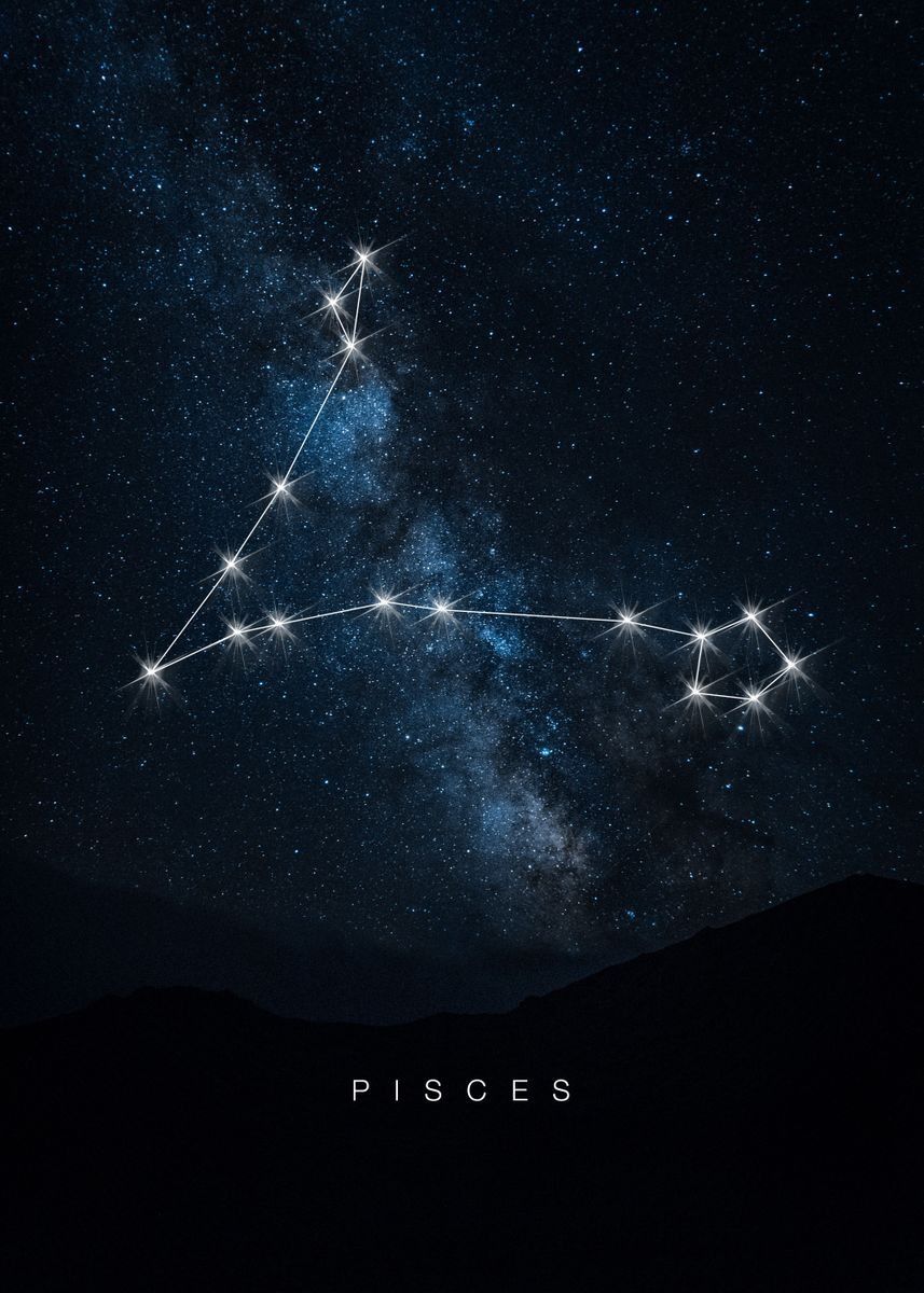 Pisces zodiac constellation illustration