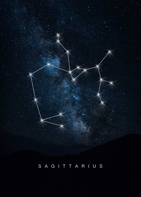 Sagittarius zodiac constellation illustration